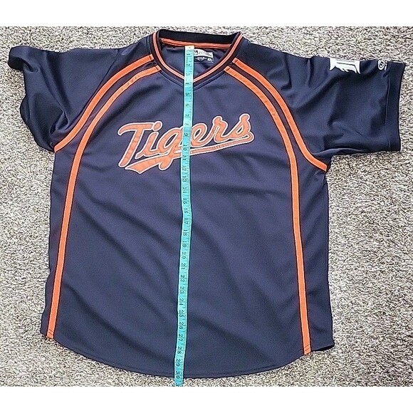 Vintage Y2K Detroit Tigers Jersey Shirt Adult Navy Blue Majestic Baseball XL - Picture 8 of 12